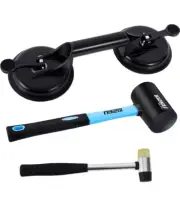 Floor Gap Fixer Tool Set with Aluminium Suction Cup & Rubber Mallet Hammer,Fixer