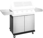 BeefEater 1200 Series Stainless Steel 4 Burner BBQ Trolley w/ Side Burner & Shelf