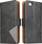 Mobile Phone Case Compatible with iPhone 6 Plus Case, iPhone 6s Plus Case, Premium PU Leather Protective Cover, Magnetic Closure, Card Slot, Flip Case, Wallet Flip Case, Black