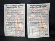 Lot of 2 McDonalds 1970s Create a Me-Shirt Contest Iron-on Transfer 70s READ