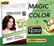 3X MIRANDA magic hair color shampoo - Dark Brown 3.0