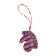 【Hermes 愛馬仕】Geegee Savannah小羊皮手工限量小斑馬吊飾(橘藍)