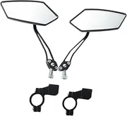 Oshhni Bike Mirror Handlebar,Glass Lens,Easy Installation Bicycle Rearview Mirror Adjustable Rotatable for Motorbikes Electric Bike