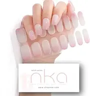 NKA Semi Cured Gel Nail Polish Strips – 16 Extra Long Double Ended UV Nail Wraps – Berry Ombre – Salon Gel Nail Stickers – Cure with UV Lamp – Long-Lasting, No Dry Time, Chip-Resistant