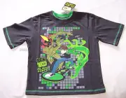Ben 10 Alien Force Boys Charcoal / Green Printed Short Sleeve T Shirt Size 8 New