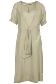 V Gathered Dress--HAM-91307S