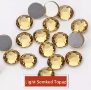 Ss30 288p Round Light Smoked Topaz Flat Back Loose Crystal NHF Rhinestone Gem