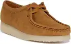 Clarks Originals Wallabee Leather Moccasin Womens Flat Shoes In Tan UK 4 - 8