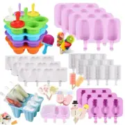 Lots Silicone Frozen Ice Cream Mold Popsicle Maker Ice Lolly Pop Mould + Sticks