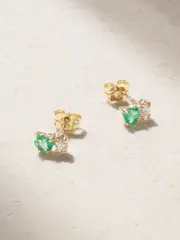[STONE AND STRAND] STONE AND STRAND - 10-karat Gold, Emerald And Diamond Earrings - One size One size Gold