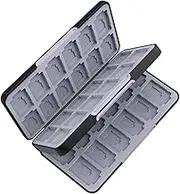 QLoztyse Game Card Case for Switch - Black Cartridge Cases with 48 Games Cards and 24 Micro Slots Double Layer Holder for Gamer Storage Organizer