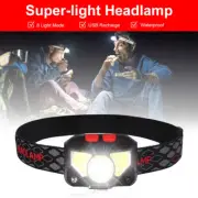 Super Bright Waterproof Headlight Head Torch LED USB Rechargeable Headlamp Fish