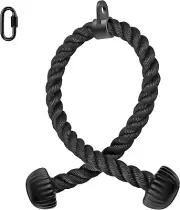 Triceps Rope with Non-Slip Soft Rubber Ends Home Gym Cable Attachment Workout A