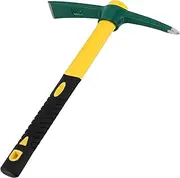 MAHIONG 17.7 Inches Pick Mattock Hoe with Fiberglass Handle, Forged Steel Garden Tool Weeding Pick Axe for Digging, Gardening, Camping, Prospecting, Construction Work, 1.54Lbs