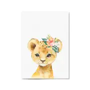 Cute Baby Lion Nursery Animal Gift Wall Art