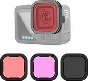 SOONSUN 3-Pack Lens Filter Set for GoPro Hero 13 Black – ND16, Red, Magenta - Neutral Density ND and Snorkeling Filter Kit for Outdoor & Underwater Photography