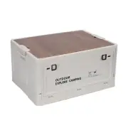Folding Storage Bin with Lid 43L Storage Box Container Stackable Shelf Basket...