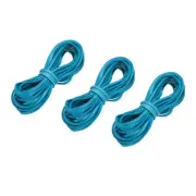 5.47 Yards 2.6mm Flat Leather Cord Suede String for DIY Crafts, Blue 3Pcs