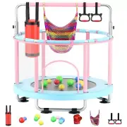 55" Toddler Mini Trampoline for Kids, Indoor Outdoor Toys with Swing, 440lbs ...
