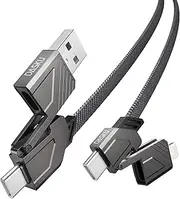 [2Pack] USB C to Lightning Cable 6ft, Multi Head 4 in 1 60W USB C Fast Charging Cable with Data, iPhone Charger Cord for iPhone 15/14 13 12 11 /Samsung S22 S21 for All USB-C and Lightning Devices
