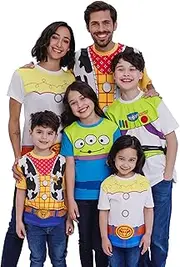 [Disney] Pixar Toy Story Woody Buzz Lightyear Alien Matching Family Cosplay T-Shirt Infant to Adult, Woody, Orange, Kid's Sizes, 12 Months