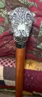 Spaniel Head Solid Wood Cane Owned By A Texas Politician From The 1960’s