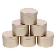 6 Pcs Candle Jar Empty Tin Containers Aluminum Round Cans with Lid