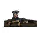Furhaven Pet Dog Bed Therapeutic Plush & Suede Sofa-Style Living Room Couch