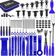 238Pcs Trim Removal Tool, Auto Push Pin Bumper Retainer Clip Set Fastener Terminal Remover Tool Adhesive Cable Clips Pry Kit Car Panel Radio Removal Auto Clip Pliers (GRC-207)