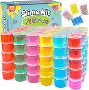 118 Pack Clear Crystal Bulk Slime Kit, Party Favors Kids Slime for Girls and Boys, Stretchy, Non-Sticky, Mess-Free, Stress Relief Mini Toys, Classroom Reward, Party Supplies, Goodie Bag Stuffers