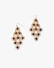 Multi Colour Disc Drop Earrings