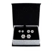 Boxed 3 Pairs Stud Earrings Set Embellished with SWAROVSKI® Crystals in Rose Gold