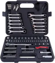 MECHMAX 121 Piece Mechanic Tool Socket Set 3/8 and 1/4 inch Drive SAE & Metri...