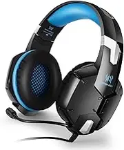 KOTION Each G1200 Gaming Headset for PS4, Professional 3.5mm PC Stereo Headphones with Mic, Comfortable Bass Headband with Integrated Microphone for PS4 PC Computer Laptop Smartphones (Blue)