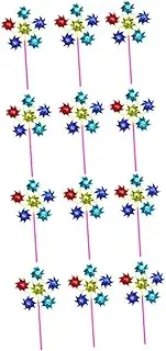 Parliky 2sets Colorful Plastic Windmill for Durable Outdoor Pinwheels with Sequins Fun Garden Decoration Party Favor Easy to Use Engaging 6pcs*2