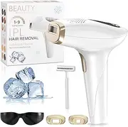 IPL Devices Hair Removal Laser with Freezing Function, 9 Energy Levels and 3 Advanced Functions HR/SC/RA, 999,999 Light Pulses Hair Removal Laser for Men, Women, Armpits, Legs, Body (A007)