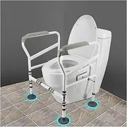 Toilet Frame for Disabled and Elderly, Toilet Safety Frame Adjustable Standing Support Rail Surround Mobility Aid for Disabled Elderly Pregnant Bathroom Handrail Grab Bar