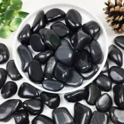 2Lbs Black Pebbles, 1-2 Inch Natural River Rocks for Landscaping and Decor