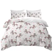 Pink Unicorns and Stars Pattern Quilt Cover