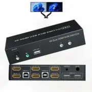 Dual Monitor 2X2 KVM Switch HDMI 4K 60Hz USB KVM Switcher 2 Port for 2 Computer