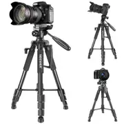 56 Aluminum Camera Tripod with 3 Way Swivel Pan Head for Dslr Dv Camcorder 4kg Capacity