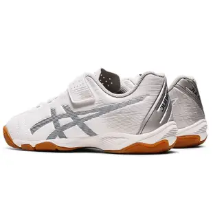 【登瑞體育】ASICS 兒童足球運動鞋 白x銀/足球鞋/耐穿/抓地力/縫線加強_1104A044105