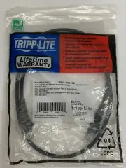 NEW Tripp Lite Flat RJ45 Cat5e Ethernet Networking Cable 3-Foot 3' Length, Black