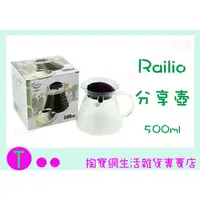 在飛比找蝦皮購物優惠-『現貨供應 含稅 』RAILIO 分享壺 500ml 冷水壼