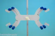lab Aluminium Buret DOUBLE BURETTE Butterfly CLAMP plastic coating new
