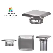 Round Stainless Steel Clamp on Single Flue Liner Chimney Cap, 9 Inch