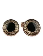 [Declic] Opulent Round Cufflink in Rose Gold/Black