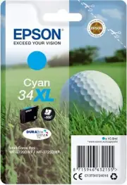 Epson 34XL Cyan Golfball Genuine High Yield, DURABrite Ultra Ink Cartridge, Amaz