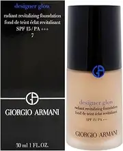 Designer Glow Radiant Revitalizing Foundation SPF 15 Plus - 7 by Giorgio Armani for Women - 1 oz Foundation