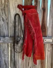 Women's Native American Cowgirl Style Suede Leather Pant Rodeo Style ladies chap